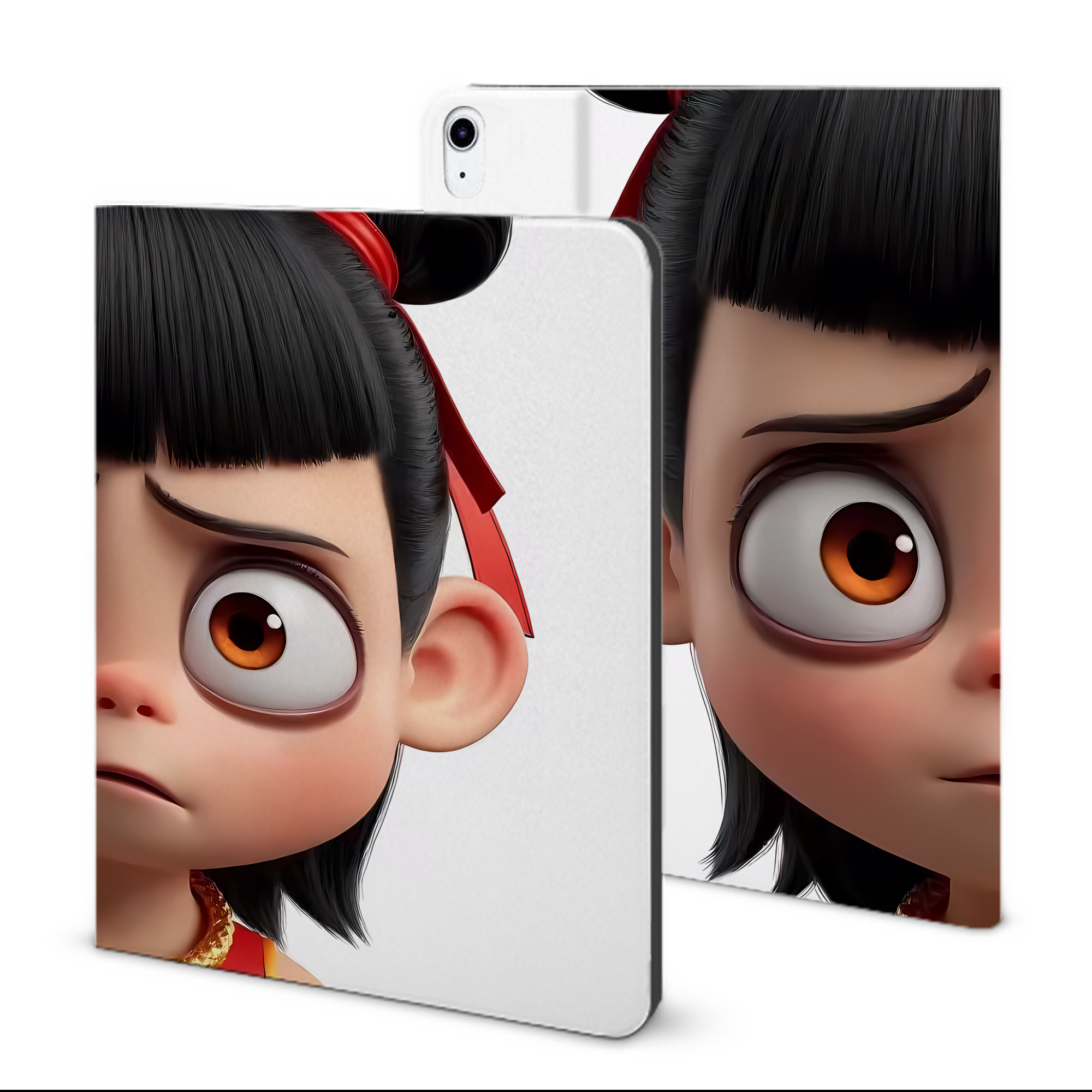 （画像用） Ne Zha 2 ナタ 魔童の大暴れ IPad ケース ブック型 PUレザー TPU 耐衝撃 軽量 薄型 ペン収納なし 全面保護 IPad 各モデル対応